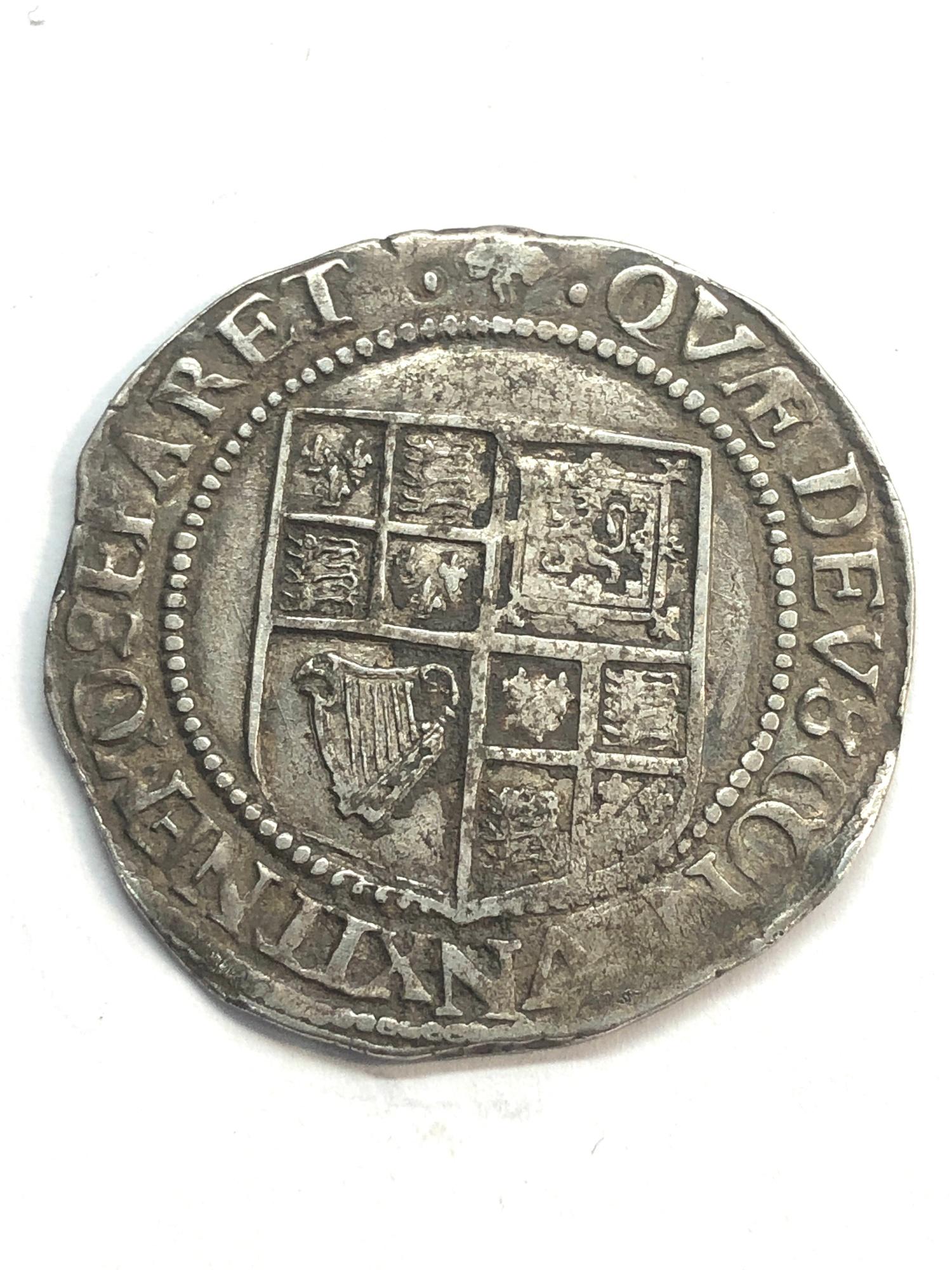 James 1st 1603-25 silver coin measures approx 31mm dia weight 6.0g please see images for grade and - Image 2 of 2