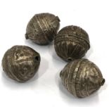 4 Oriental silver balls