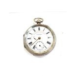 Vintage gents hallmarked .925 sterling silver opened faced pocket watch key-wind spares and repairs,