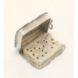 Antique Victorian silver vinaigrette makers F.C Birmingham silver hallmarks complete with grill good