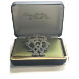 Original boxed vintage Scottish silver Luckenbooth love token brooch made in Luckenbooth by Ola m