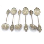 Set 6 fine quality Burmese teaspoons weight 140g