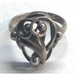 Designer John L Denmark sterling silver ring good uncleaned condition