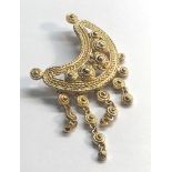 Designer Grosse gold tone brooch good condition measures approx 53mm wide 9.5cm drop