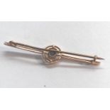 Antique 9ct gold stone set brooch 4.6cm wide good antique condition