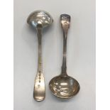 Pair Georgian silver ladles, approximate total weight 121g, London silver hallmarks