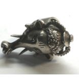 Very large oversize silver Indian / asian elephant ring hallmarked 925 head measures approx 6.3cm by