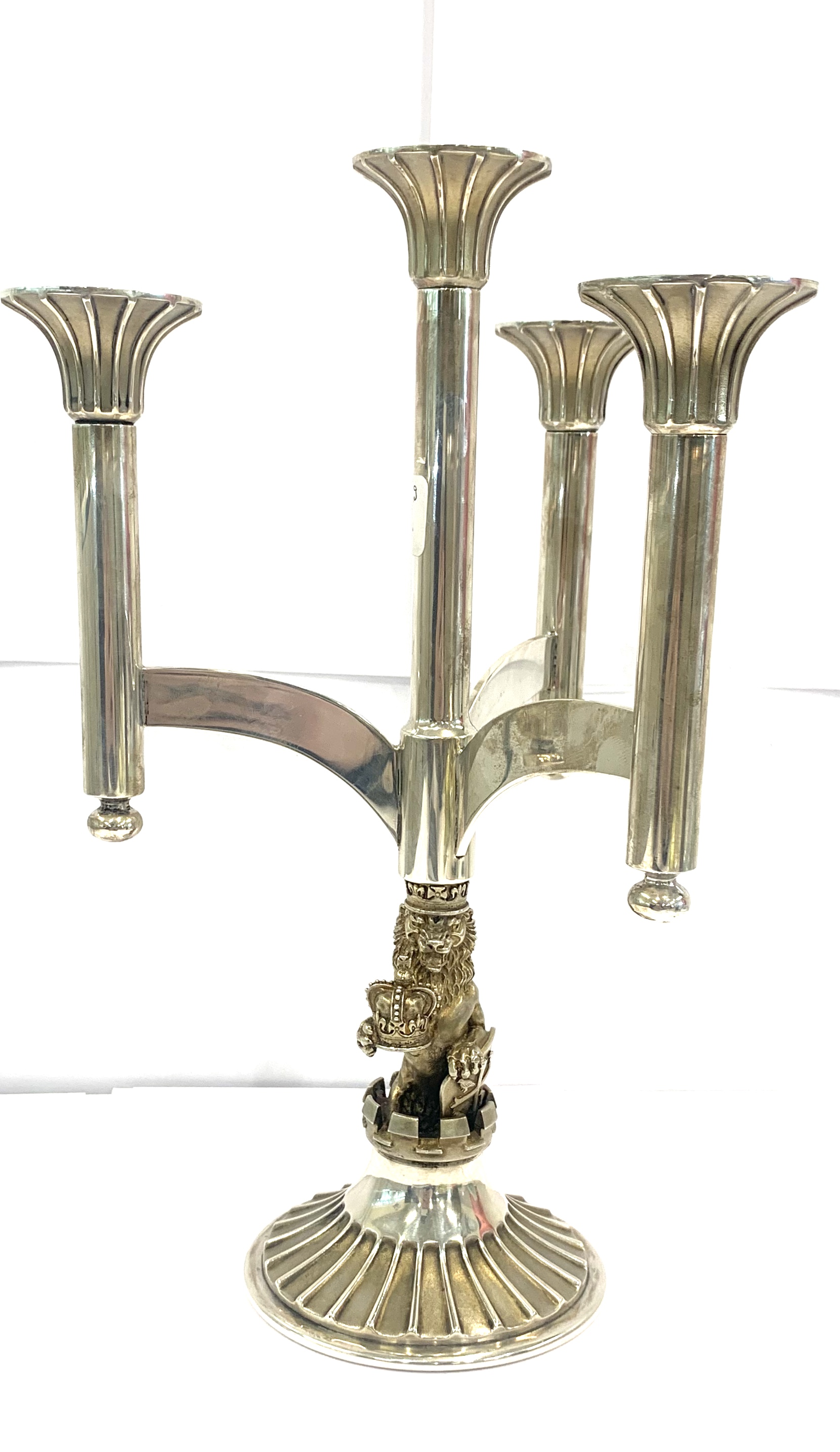 A limited edition Silver Candelabrum produced by Aurum to commemorate the 1977 Royal Silver Jubilee,
