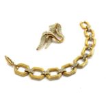 Attwood and Sawyer A&S Diamante gold link bracelet, Attwood and Sawyer diamante brooch