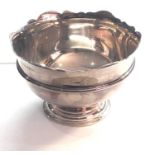 Vintage Irish silver rose bowl measures approx 12.4cm dia weight 321g good condition Irish silver