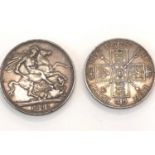 1982 Victorian crown and 1889 double florin please see images for grade