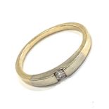 Hallmarked gold and diamond ladies ring, overall good used condition. Approximate total weight 2.5g
