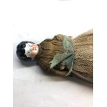 Antique shoulder plate doll original clothes good antique condition