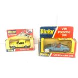 Dinky Die cast, Purdeys TR7, model 112, VW Porsche model 914 both in original boxes