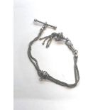 Antique silver Albertina ladies fob watch chain measures approx 25cm long please see mages for deta