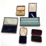 Collection of 6 antique / vintage jewellery boxes age related wear please see images for details