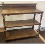 Antique oak 3 tier serving trolley, approximate measurements: Height 46 inches,Width 47 inches,