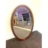 Edwardian mahogany inlaid hall mirror, overall good condition, approximate measurements: Height 32