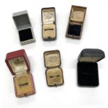 Collection of 6 antique / vintage jewellery boxes age related wear please see images for details