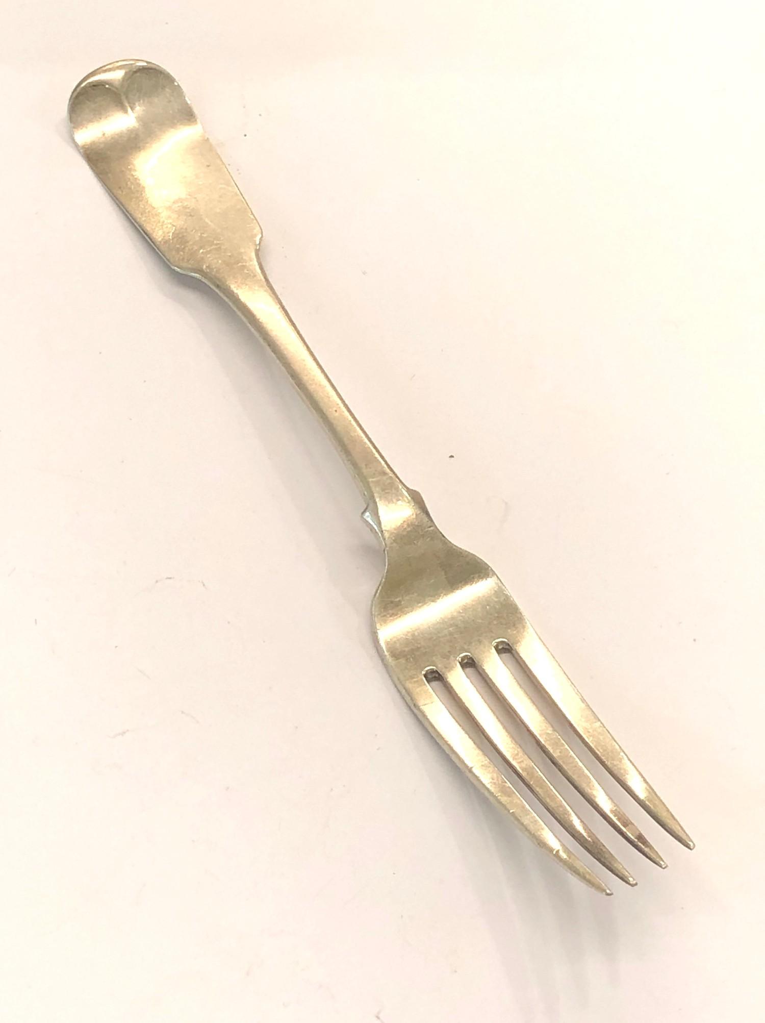 Antique Georgian Irish silver table fork weight 66g