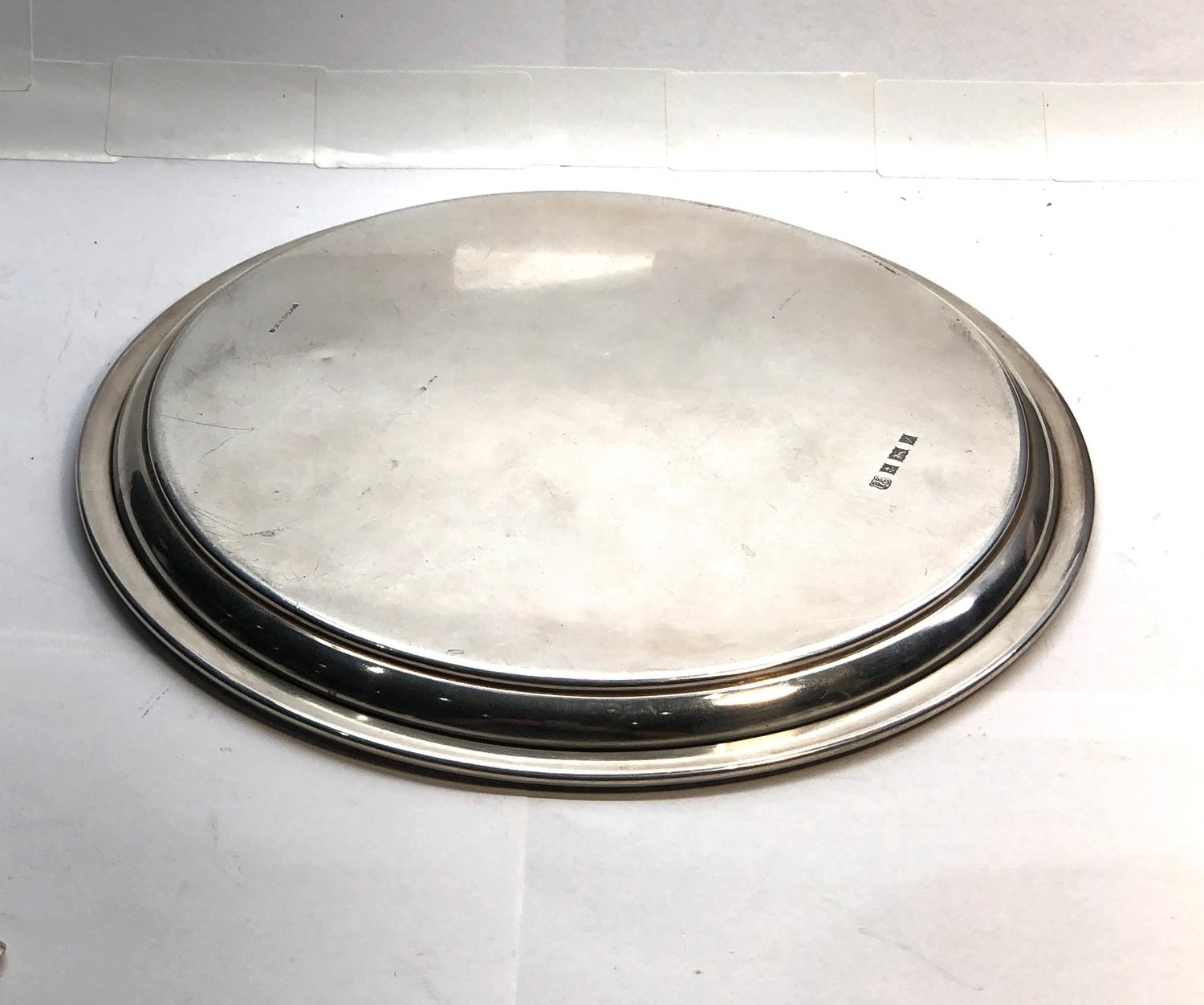 Silver letter tray measures approx 20cm dia Birmingham silver hallmarks weight 288g please see - Image 2 of 3