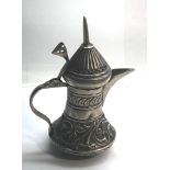 Small hallmarked middle eastern 800 silver dallah measures approx 11.7cm tall weight 101g please see