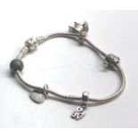 Pandora silver charm bracelet weight 30g