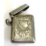 Engraved silver vesta case