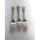 3 antique Georgian silver forks each measures approx 18cm London silver hallmarks weight 100g please