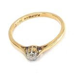 Vintage 18ct gold diamond ring, approximate weight 2.1g ring size