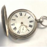 Antique full hunter silver fusee pocket watch T.Jones Sydney watch winds and ticks but no warranty