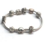 Silver pandora charm bracelet weight 45g