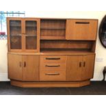 Mid century G Plan Fresco Angle Cornered Teak Sideboard with matching removable display unit top,