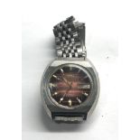 Vintage gents Orient automatic wristwatch the watch is ticking cracked glass please see images for