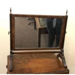 Early Victorian mahogany toilet mirror, approximate measurements: Height 17.5 inches Width 17 inches