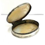 Oval 18th century silver and mother of pearl box