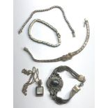 Collection of vintage silver jewellery