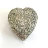 Continental silver shaped heart box