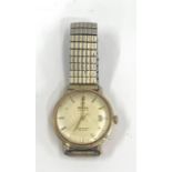 Vintage 9ct gold Omega automatic Seamaster De Ville the watch is ticking but no warranty given glass