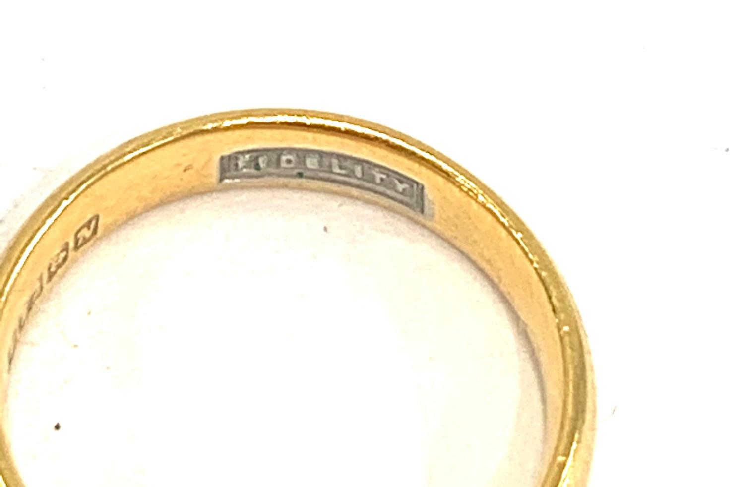 22ct Yellow gold plain fidelity band, approximate weight 3.6g - Image 3 of 3