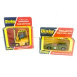 Dinky Die cast, McLaren M8A Can AM model 223, Fork lift truck model 404 both in original boxes