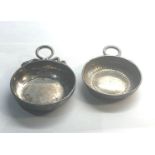 2 antique continental silver wine bowls serpent design handles measures approx 8cm dia total