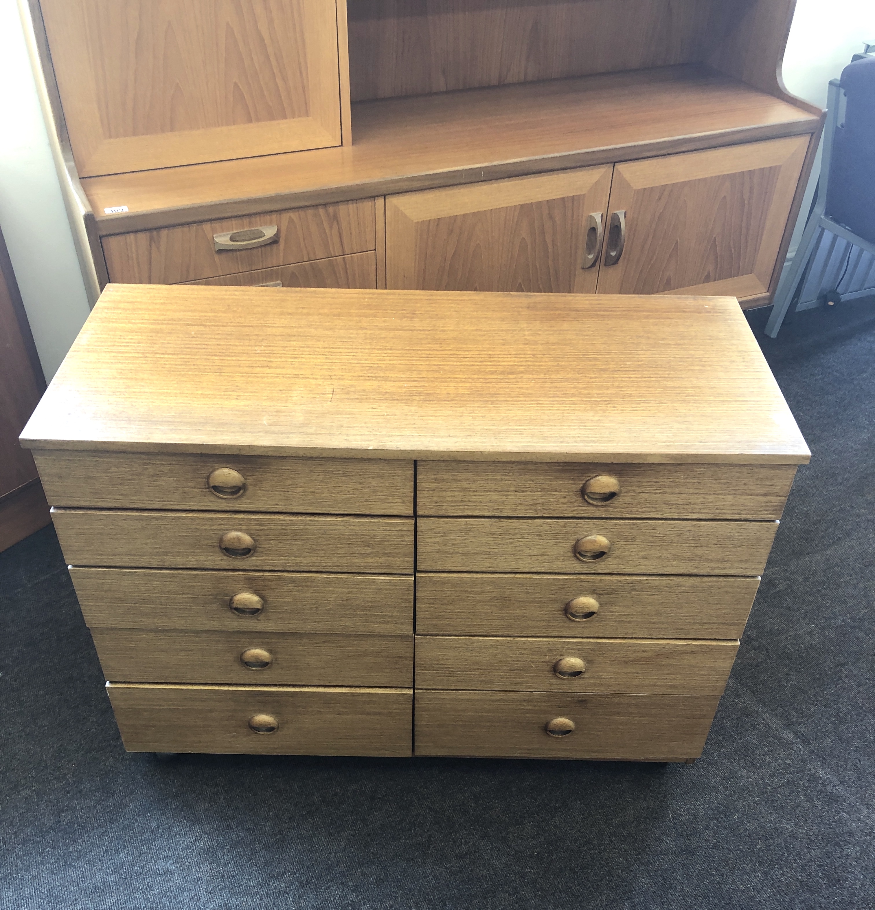 Retro teak schriever bank of drawers - Image 2 of 4