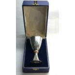 Boxed silver chalice by Mappin and Webb for the royal silver wedding 1947-1972 weight 223g please