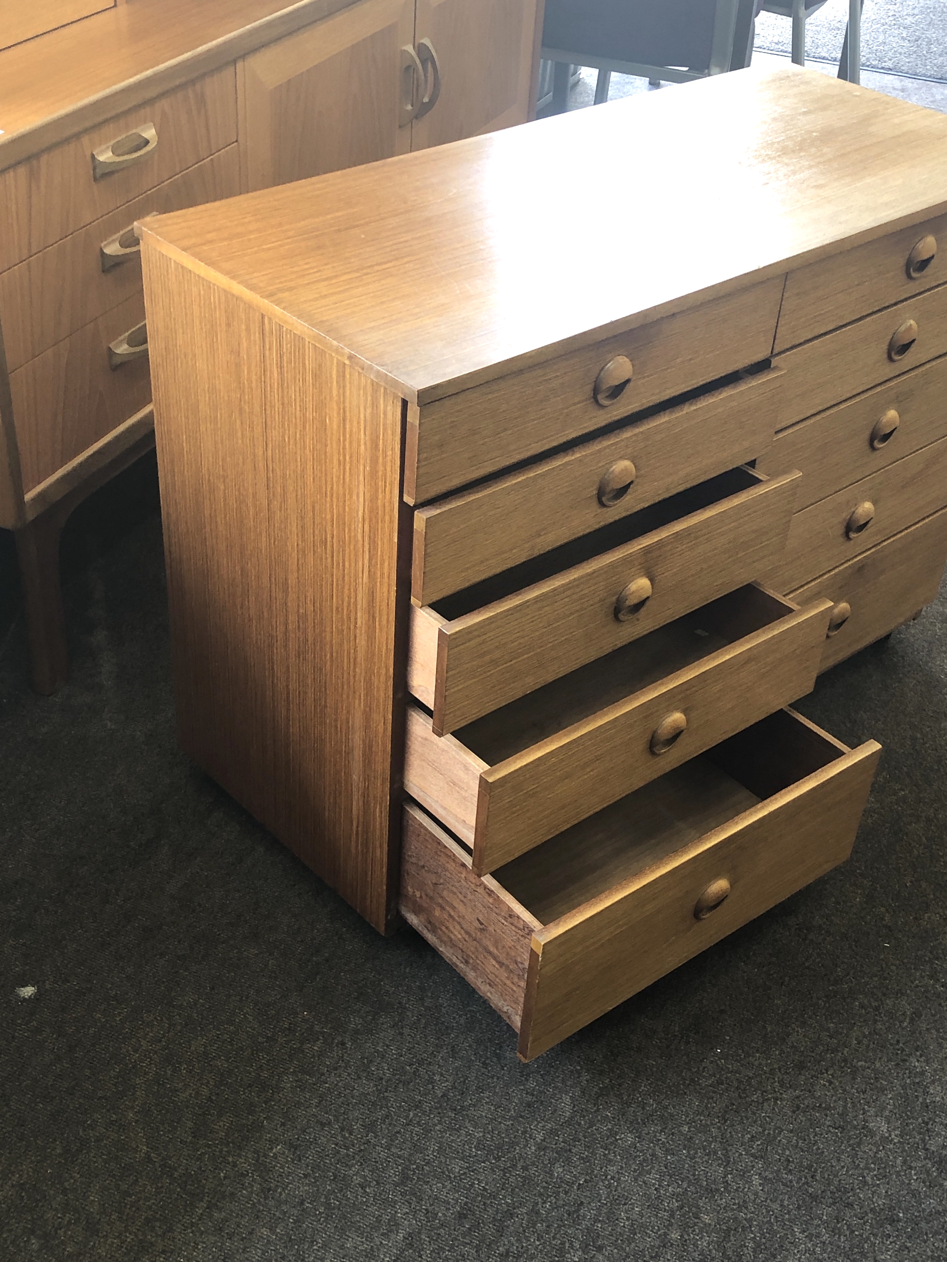 Retro teak schriever bank of drawers - Image 4 of 4