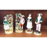 Selection of 4 19th century Staffordshire figures, all in overall good condition, some chips to