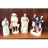 Selection of 4 19th century Staffordshire figures, all in overall good condition, age related