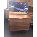 Retro teak 1960s 3 draw dressing table by Austin Sweet measures approx