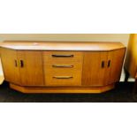 Mid century G Plan Fresco Angle Cornered Teak Sideboard Height 29 inches, length 72 inches, depth 17