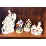 Selection of 4 19th century Staffordshire figures, all in overall good condition, age related